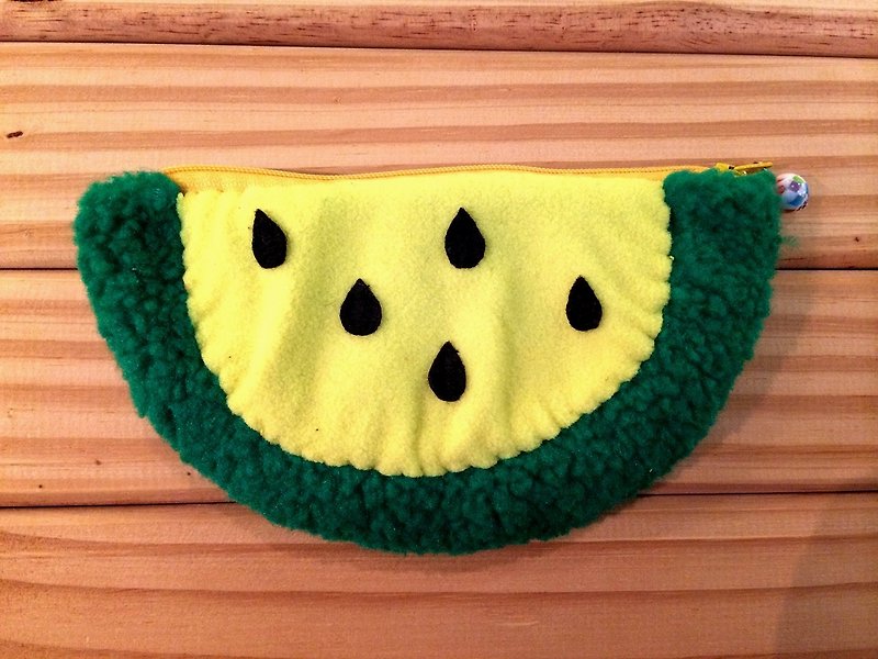 RABBIT LULU Xiaoyu Watermelon Pencil Case Cosmetic Bag - Pencil Cases - Other Materials Yellow