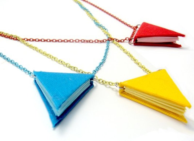 Amusement Land Flag:: Mini Triangle Book Necklace - Necklaces - Paper 