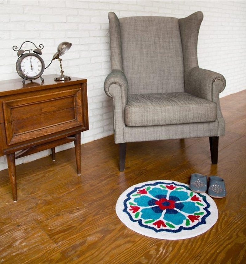 ☼saibaba ethnique // circled flowers mats ☼ (pre-order) - Items for Display - Cotton & Hemp Multicolor