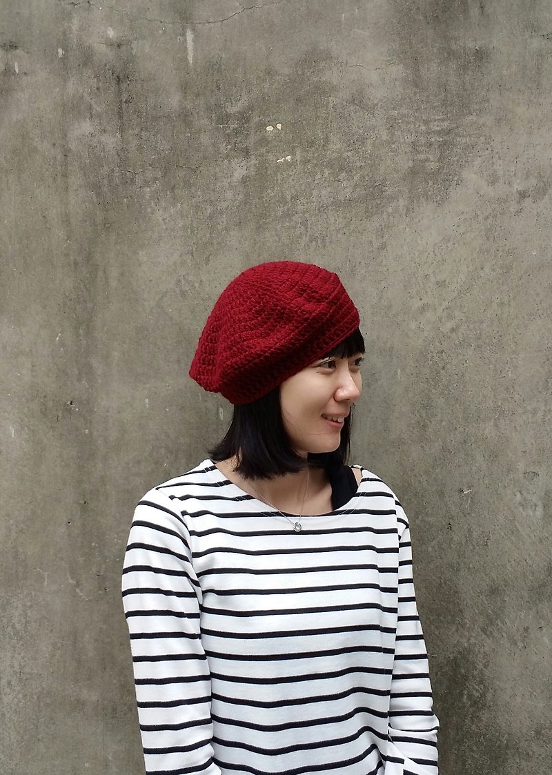Belle wool hat-Burgundy - Hats & Caps - Other Materials Red