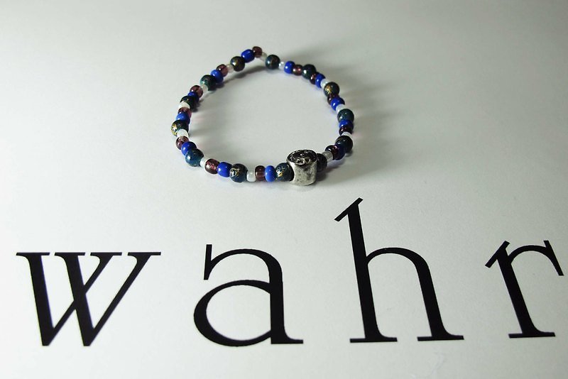 【Wahr】藍色圓方手鍊 - Bracelets - Other Materials Blue