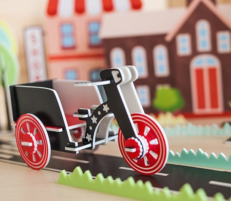 【Puzzle puzzle】Transportation series // Running tricycle - Kids' Toys - Acrylic Red