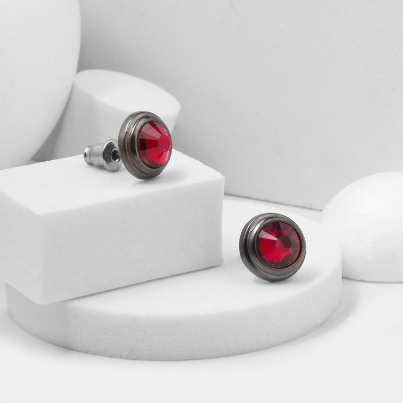Recovery 寶石耳環 (紅) - 耳環/耳夾 - 寶石 紅色