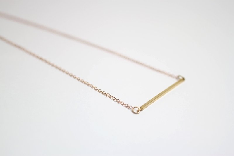 "One" will be simple geometric shapes brass chain clavicle - Collar Necklaces - Other Metals Gold