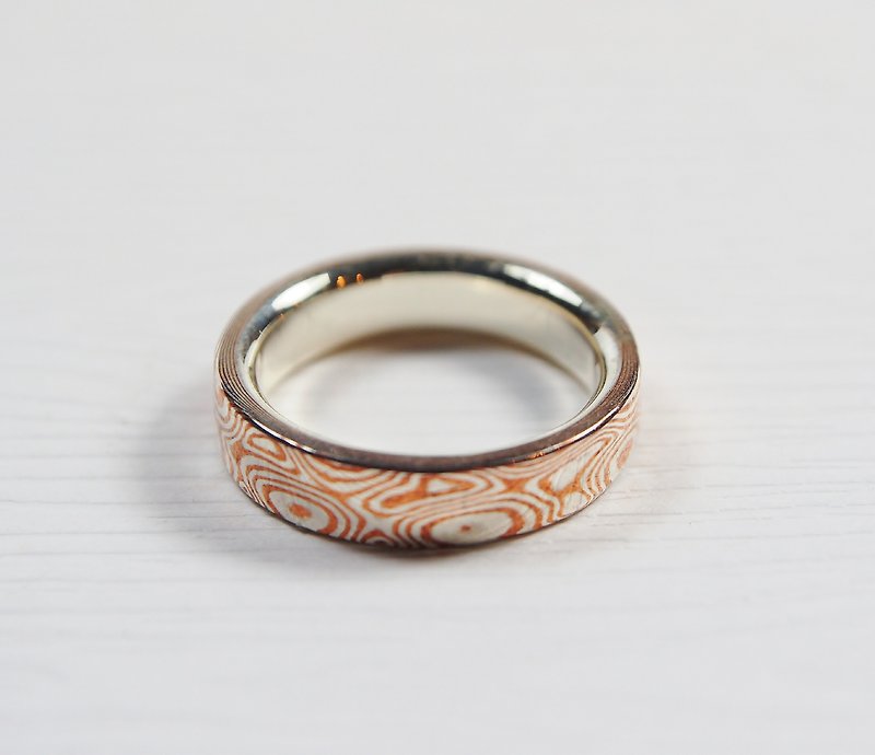 Element 47 Jewelry studio~ mokume gane ring  31  (silver/copper) - Couples' Rings - Other Metals Multicolor
