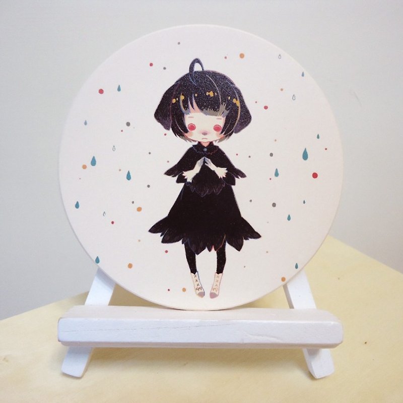 // // Bazaar absorbent ceramic coasters black sister also want to be happy (the dog) - Coasters - Other Materials Black