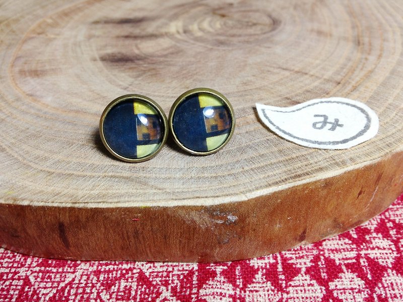 【Earrings】Mr. Konno's secret*Can be changed to clip style - Earrings & Clip-ons - Other Metals Black