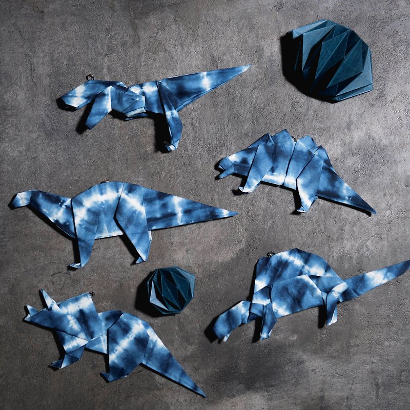 \ Huge Rangers / cloth strap origami _ full range of packages Brachiosaurus Tyrannosaurus Stegosaurus Triceratops Dimetrodon - Keychains - Other Materials Blue