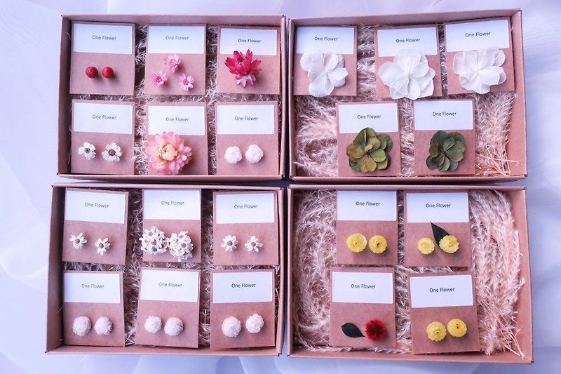 ▫One spendthrift ▫ dried flower earrings Department of Forestry - Earrings & Clip-ons - Plants & Flowers White