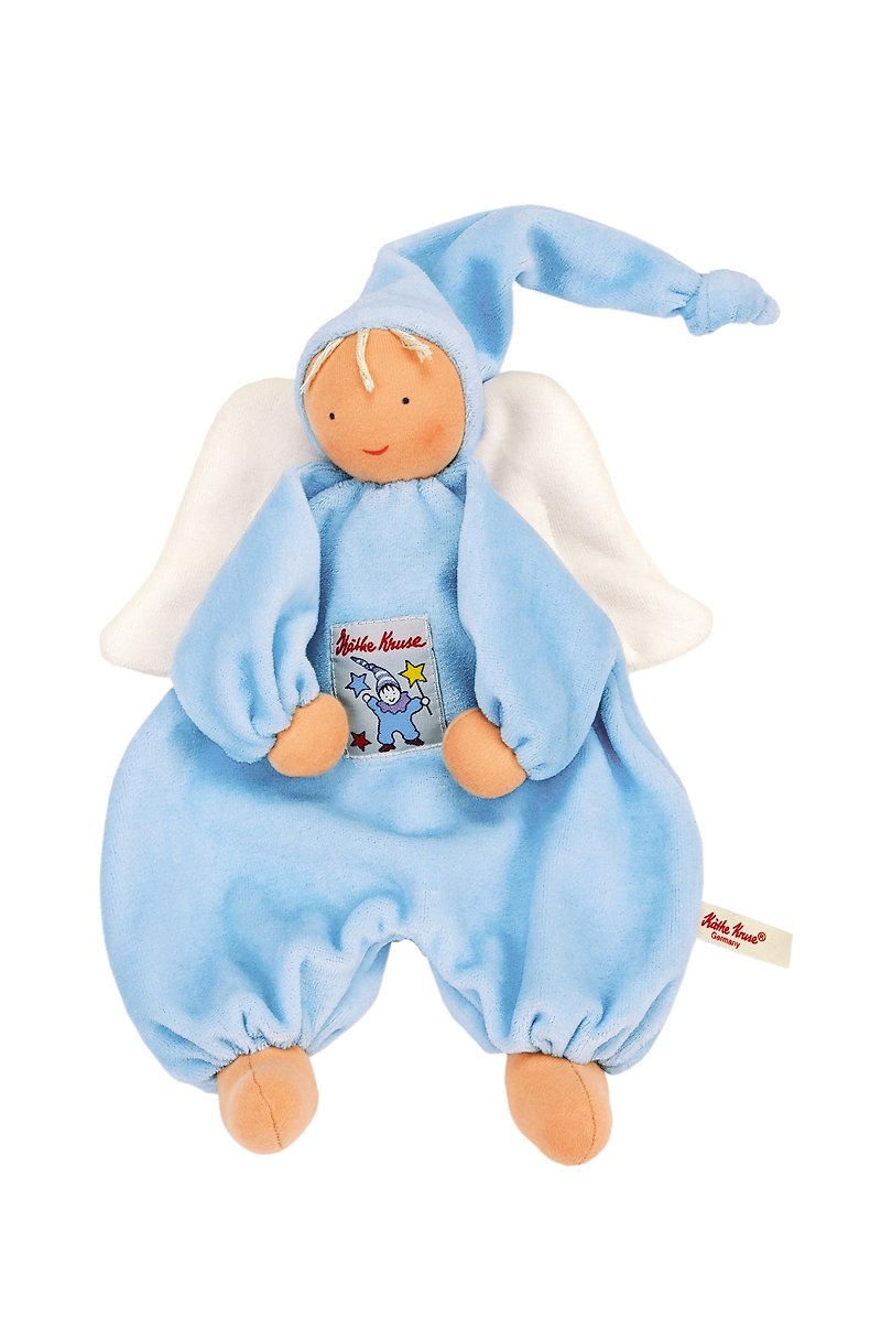 德國百年品牌Käthe Kruse 手工華德福粉藍天使娃娃 - 嬰幼兒玩具/毛公仔 - 羊毛 藍色
