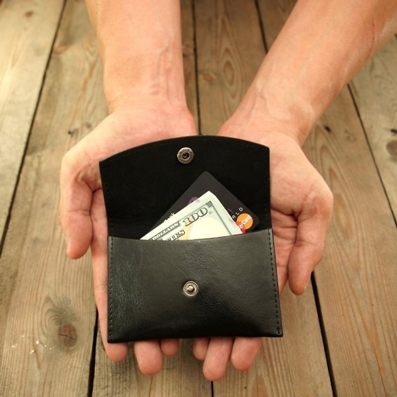 【Dogyball】 Christmas Gift Exchange Value Practical Simple Case Lite Pocket Fashionable Small FP003 Black - กระเป๋าใส่เหรียญ - หนังแท้ สีดำ
