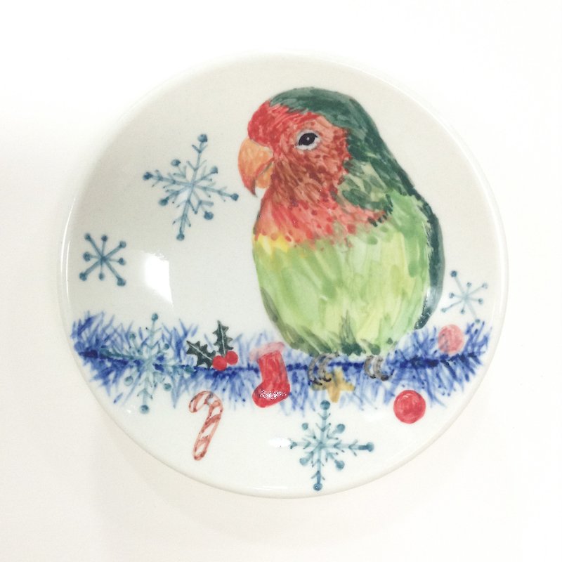 Preserved egg love decoration belt-[customizable name] hand-painted Christmas small dish - จานเล็ก - เครื่องลายคราม หลากหลายสี