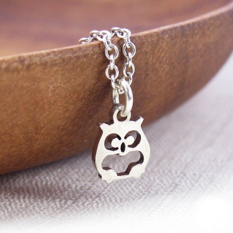 Fast Shipping Mother's Day Gift Lucky Owl-925 Sterling Silver Handmade Necklace - สร้อยคอ - เงินแท้ สีเงิน