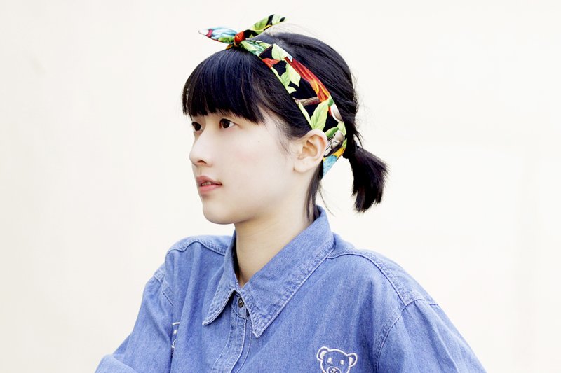 棉質布料髮帶--鸚鵡 - Hair Accessories - Other Materials Multicolor