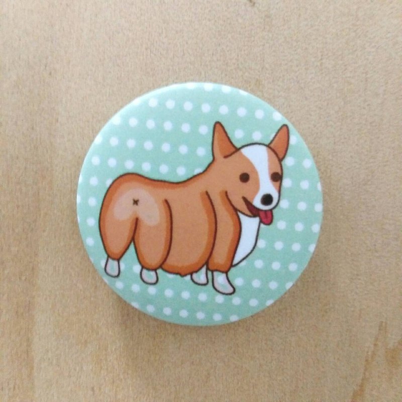 Mini Corgi / small badge (32mm) - Badges & Pins - Plastic 