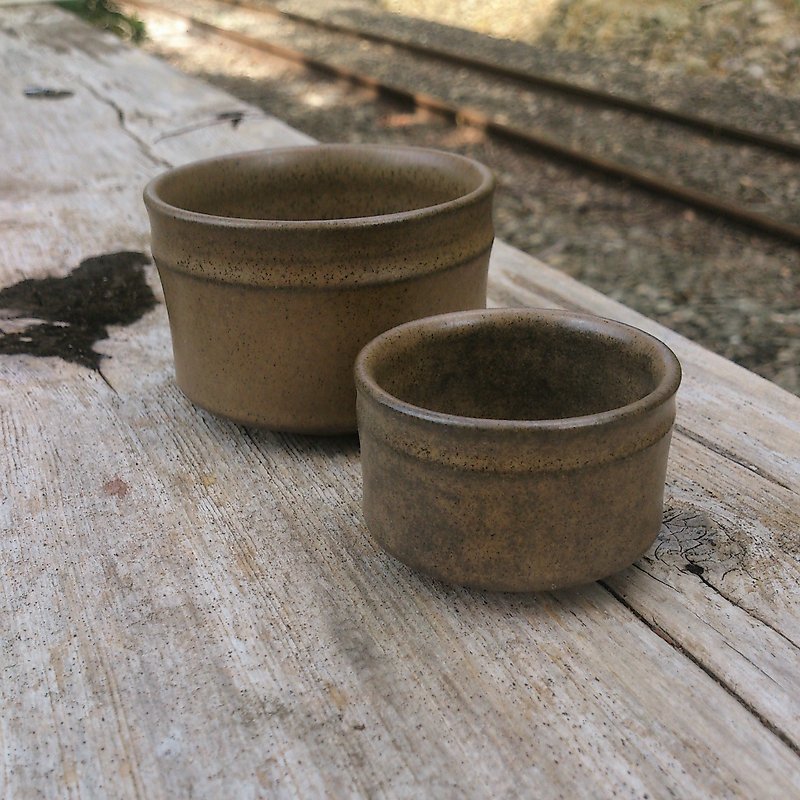 [Tim-kiln] bamboo carbon-ceramic series _ tea cup (small) - Teapots & Teacups - Other Materials Green