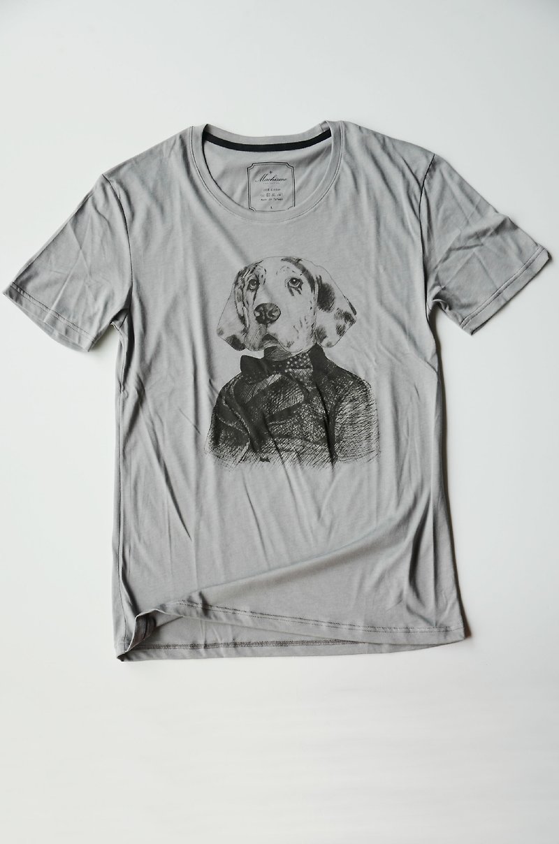 Machismo-hand-painted gentleman barley short T-clearance - Men's T-Shirts & Tops - Other Materials Gray