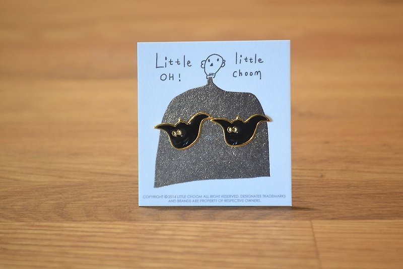 Little Choom x Little OH! Water chestnut handmade earrings (ear acupuncture / single) - Earrings & Clip-ons - Enamel 