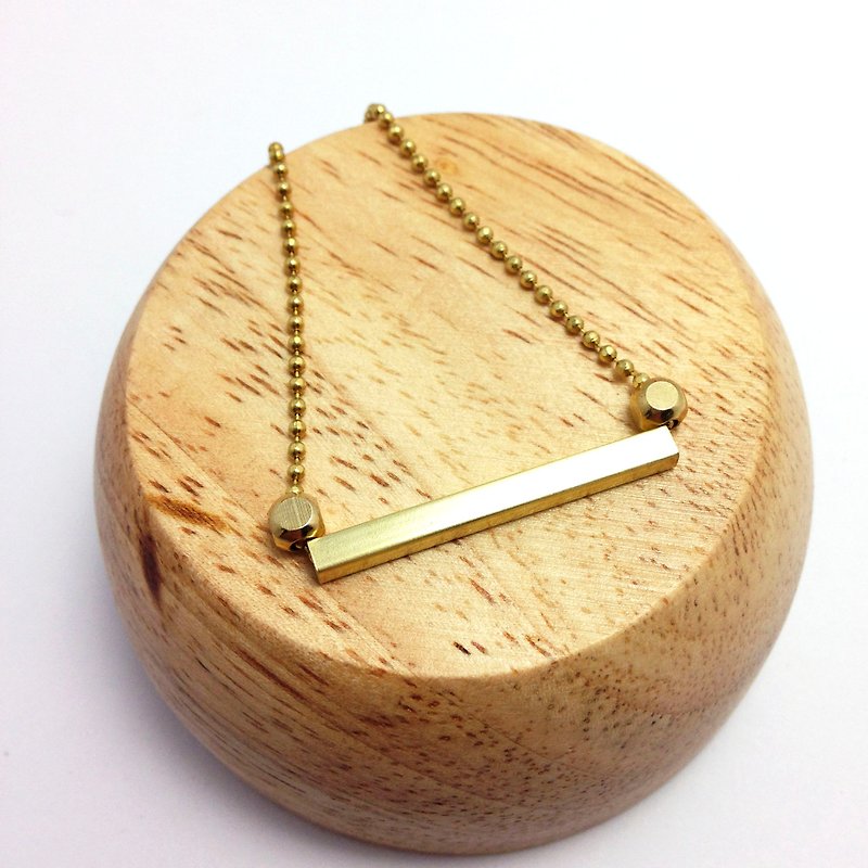 Simple square Bronze Bronze tube short chain / long chain ◆ Sugar Nok ◆ - Necklaces - Other Metals Gold