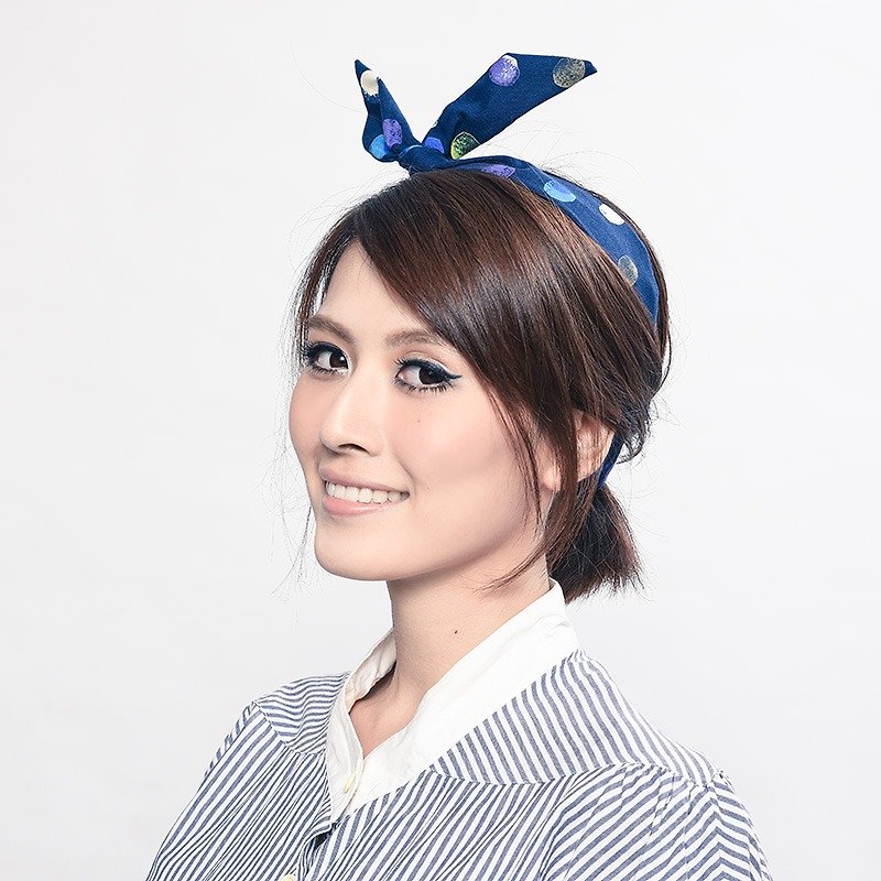 Moonlight aluminum hair band - Hair Accessories - Other Materials Blue