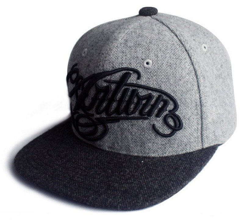 Arturn / Handstyle snapback cap 羊毛棒球帽/淺灰色 - 帽子 - 棉．麻 灰色