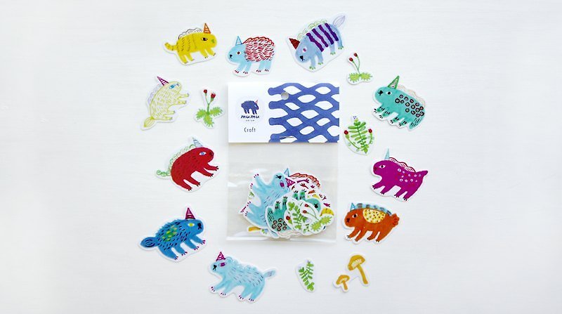 ::: ::: Mumu even play a small sticker animal group - Stickers - Paper Multicolor