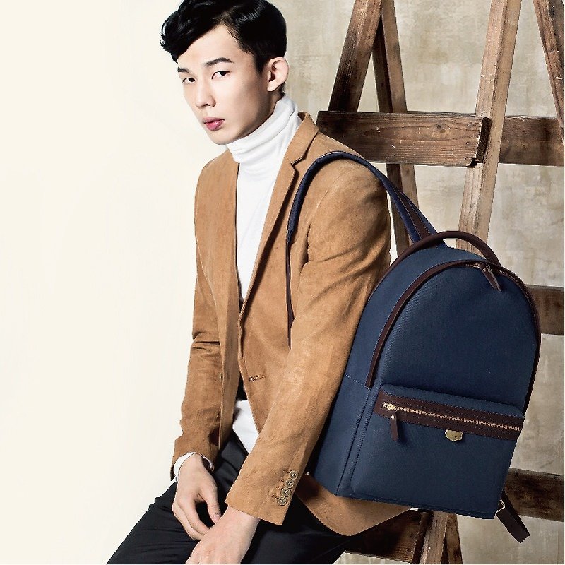 [ADOLE] Arc de Triomphe after the backpack - navy blue - Backpacks - Other Materials Blue