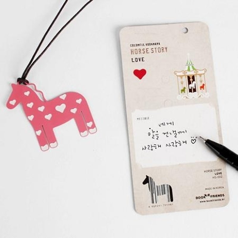 Bookfriends-colorful pony colorful modeling bookmark-love, BZC21981 - Bookmarks - Other Metals Pink