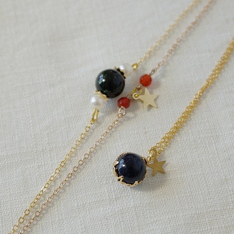 [DR]平和な空のブレスレット+ネックレスの合併や買収資金（ランシング/緑星） - その他 - 宝石 ゴールド