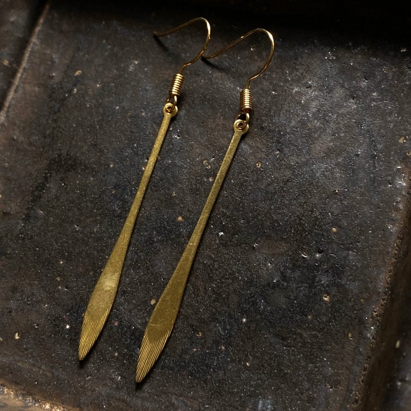 Silent Bronze Swing Hook Earrings - Earrings & Clip-ons - Other Metals Gold