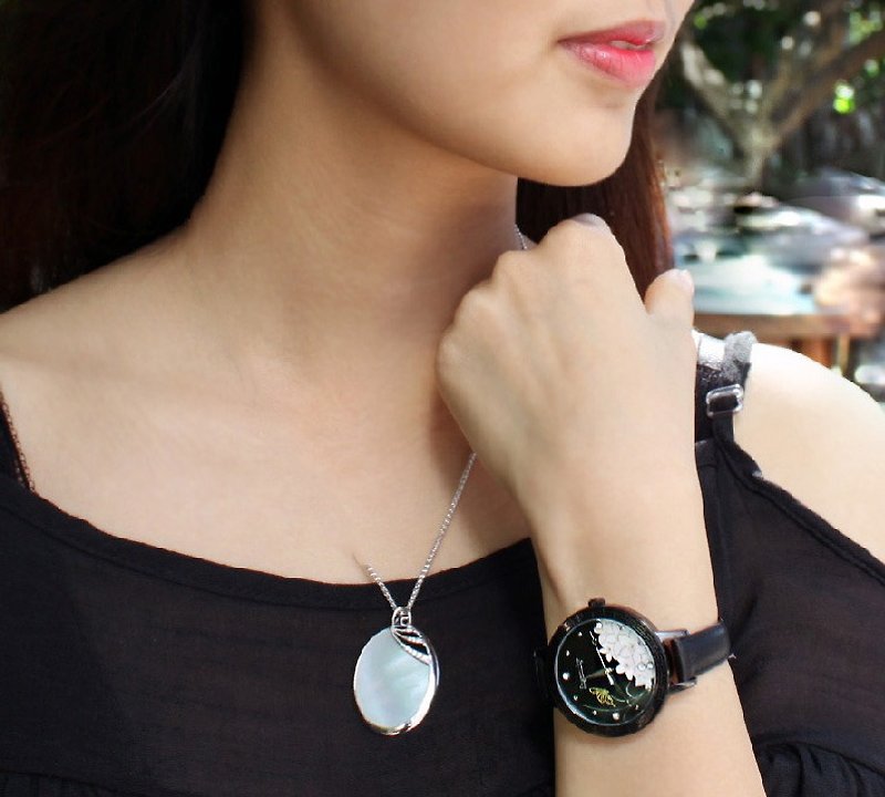 手錶 / 新古典設計 ─桐花的豐盛 - 女裝錶 - 其他金屬 黑色