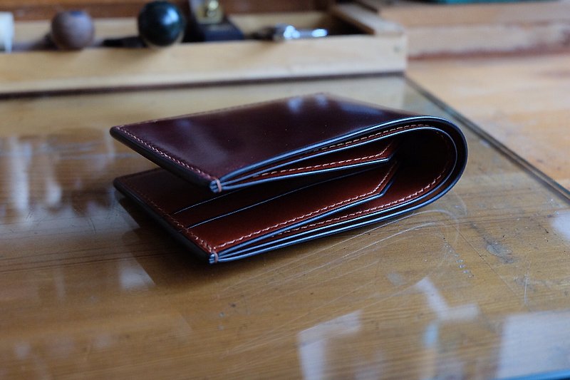 Mildy Hands-SW01SP-Short clip (Horween shell cordovan wallet) - Wallets - Genuine Leather Brown