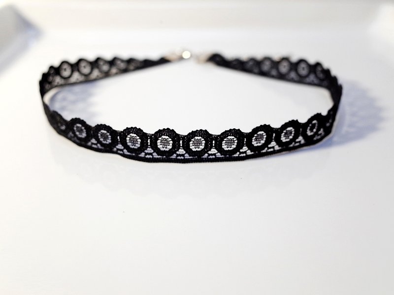 Lace Choker , Black/Light Pink Necklace - Necklaces - Other Materials Black