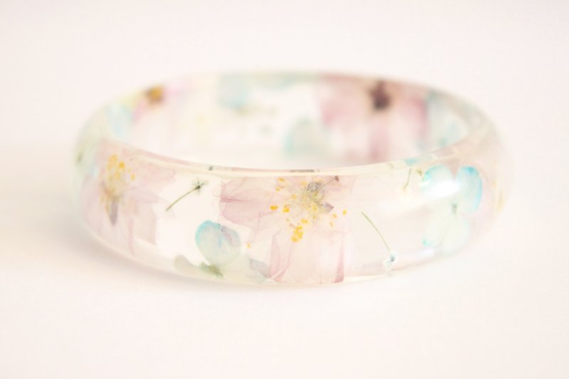 押花 櫻花手鐲/Sakura Bracelet - 手鍊/手環 - 植物．花 白色
