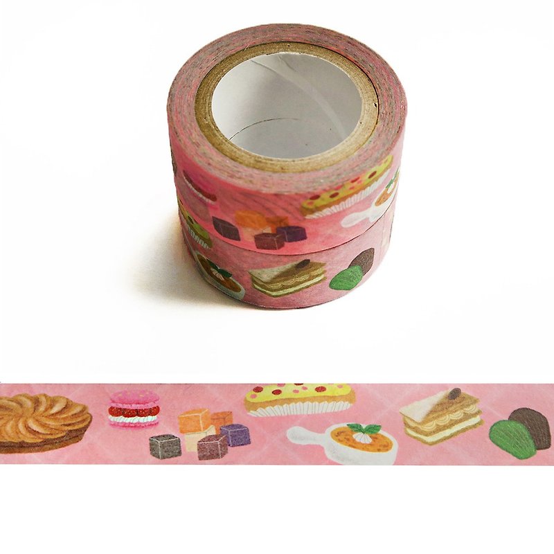 和紙膠帶 : 點心舖子系列　法式情懷甜點夢 - 紙膠帶 - 紙 粉紅色
