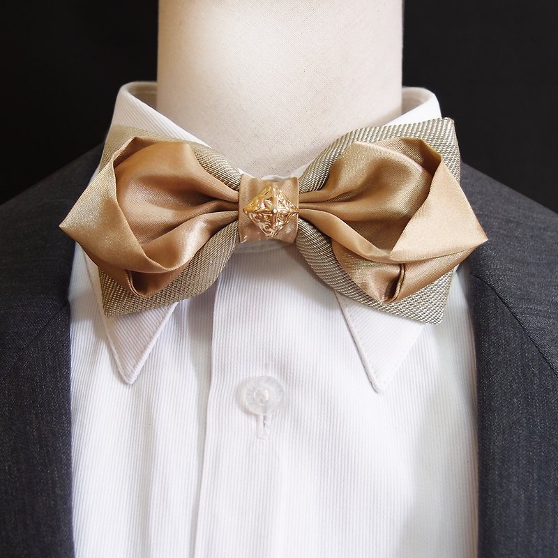 Elegant gold  bow tie - Ties & Tie Clips - Other Materials Gold
