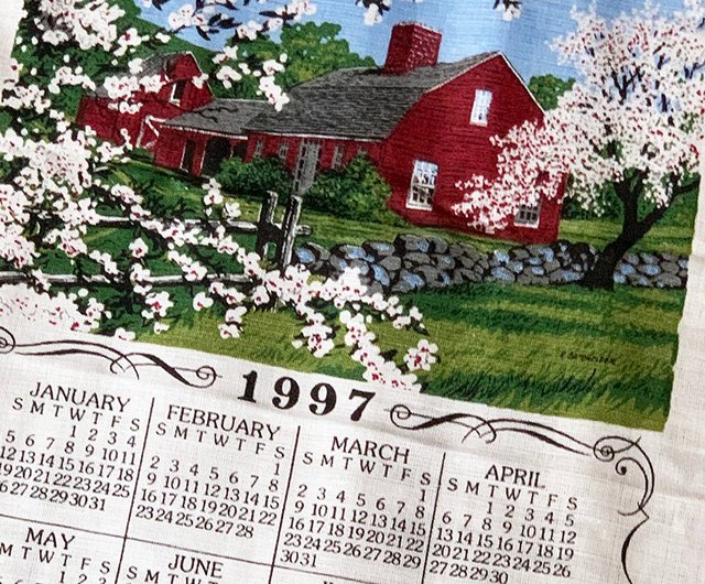 1997 American Early Ages Cloth Calendar House - Shop pickers Wall Décor -  Pinkoi