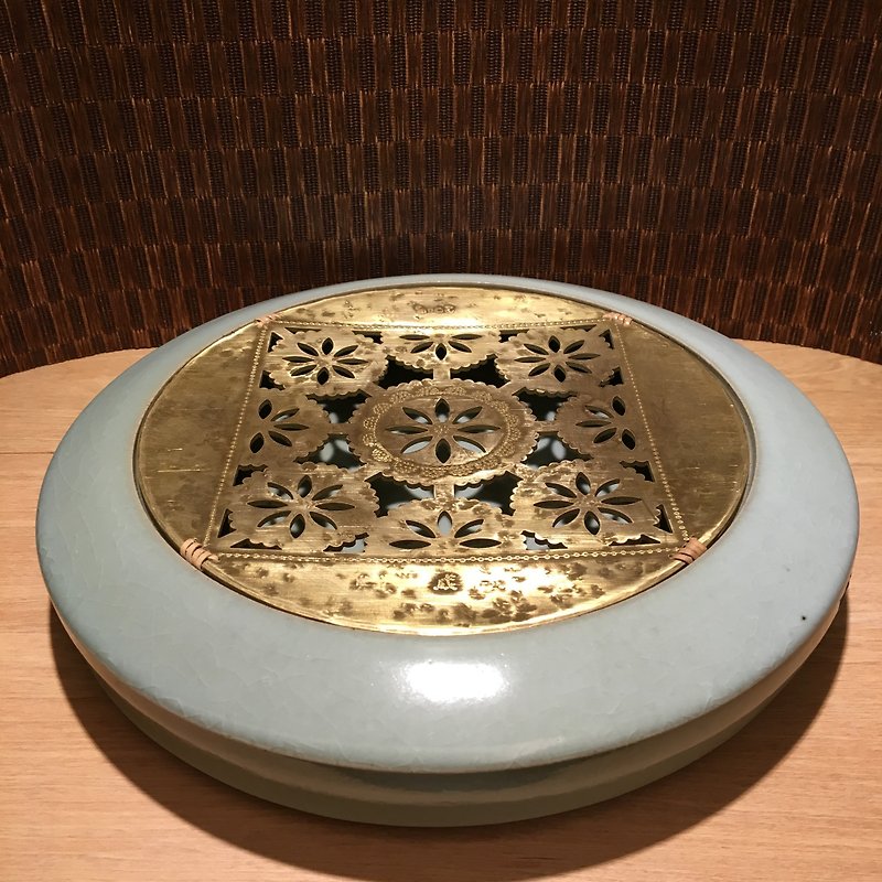 手作り磁器ポットベアリングプラス手作り金工銅コイル（直径27センチメートル）Xiaohongチェン先生 - 急須・ティーカップ - その他の素材 
