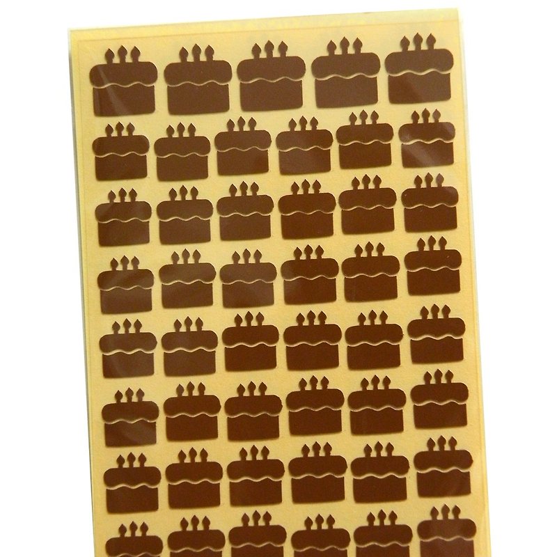 生日蛋糕貼紙 (37C) - 貼紙 - 防水材質 咖啡色