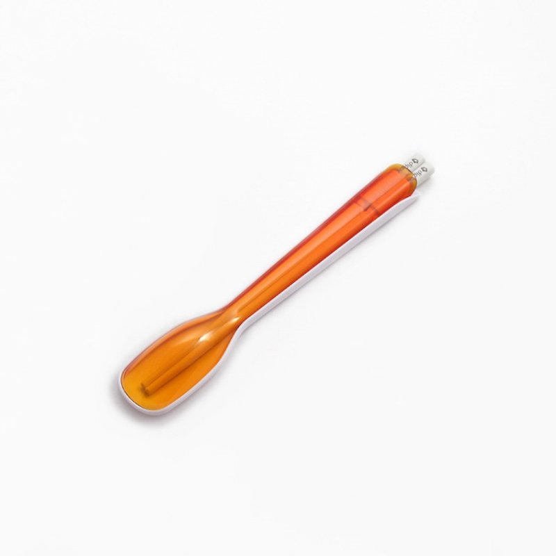 dipper 2合1SPS環保餐具組-甜戀橘 - 筷子/筷架 - 塑膠 橘色