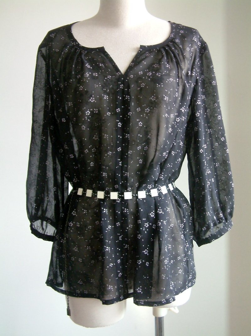 Junior series - through skin coat (black small floral) - เสื้อผู้หญิง - วัสดุอื่นๆ สีดำ