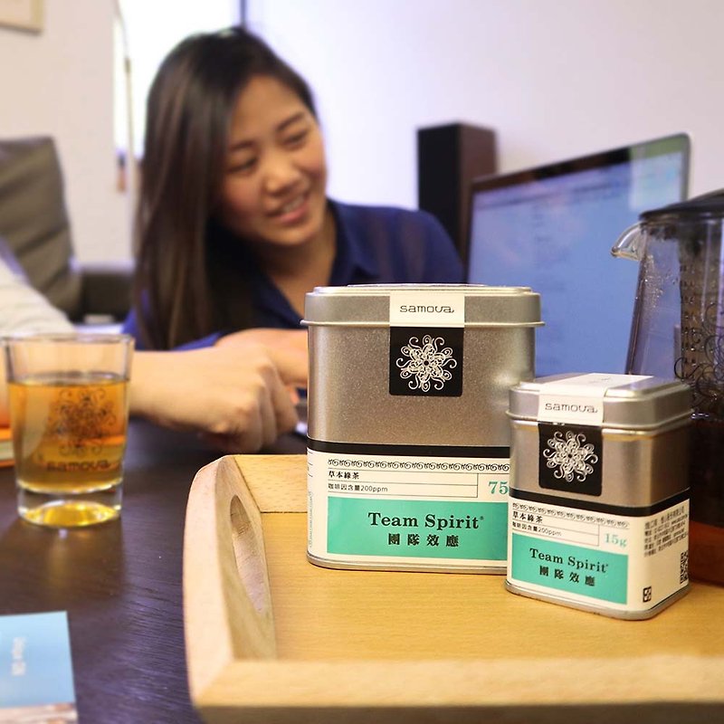 【Tea Tin Tinplate Series】Herbal Green Tea Team Effect - Tea - Fresh Ingredients Green