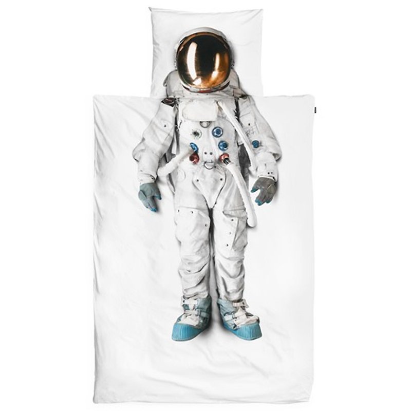 [荷蘭SNURK ]創意床套2件組(枕頭套+被套)- 帥氣太空人-單人尺寸 - 床包/寢具 - 棉．麻 藍色
