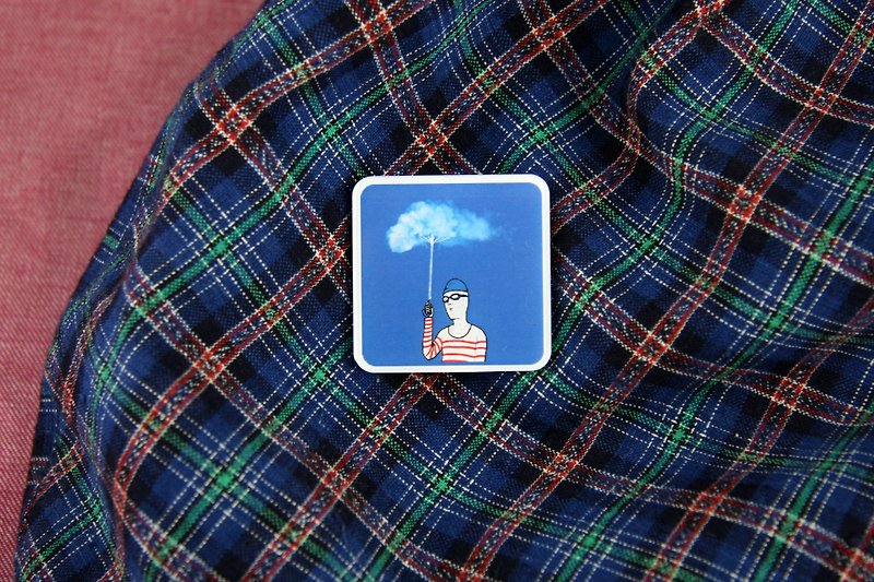 KATRINA "Raining Man" Pin Pin Pin - Brooches - Acrylic Blue