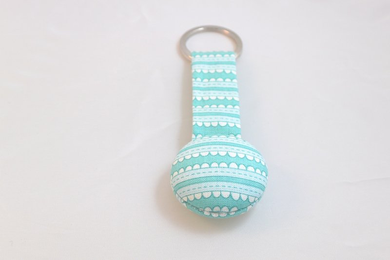 Hand-feel cloth button key ring-lace - Keychains - Other Materials Green
