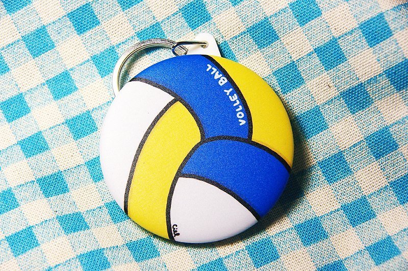 Volleyball mirror key ring - พวงกุญแจ - โลหะ สีส้ม