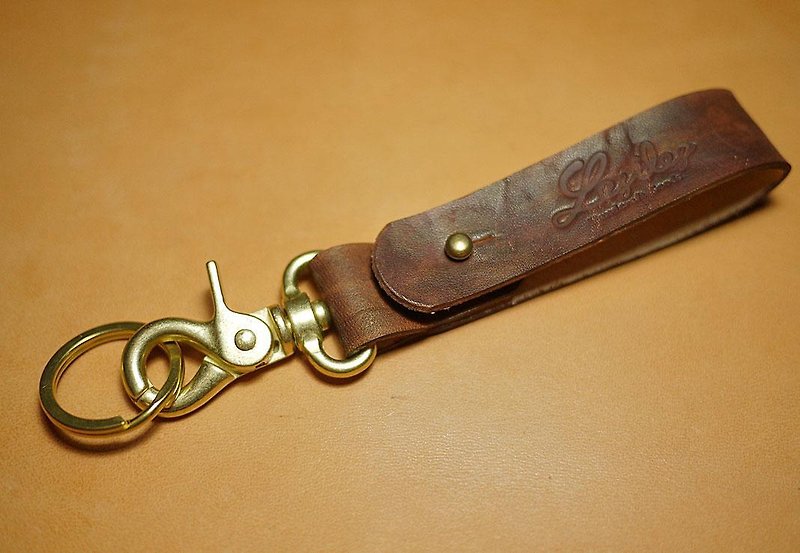 Leather key ring Cocoa - ที่ห้อยกุญแจ - หนังแท้ สีนำ้ตาล