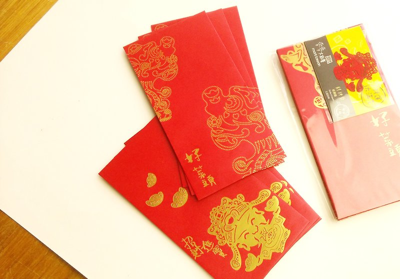 MARK TAIWAN 麥麥大節慶-火旺紅包袋6入 - 紅包袋/春聯 - 紙 紅色
