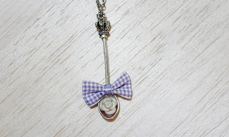 Alloy Crown Princess necklace * * - สร้อยคอ - โลหะ สีม่วง