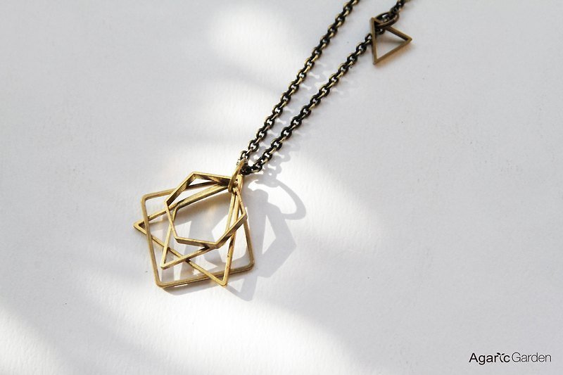 ◆ diverse mix of geometric square brass necklace - Necklaces - Other Metals 